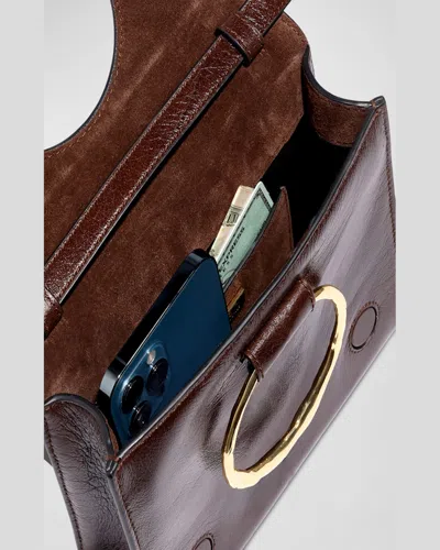 Alexis Bittar The Hunter Convertible Mix Leather Crossbody Bag In Brown