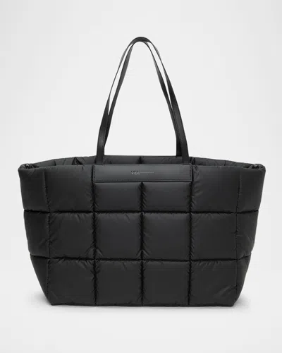 Veecollective Porter Quilted Nylon East-west Tote Bag In Black