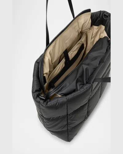 Veecollective Porter Quilted Nylon East-west Tote Bag In Black