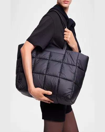 Veecollective Porter Quilted Nylon East-west Tote Bag In Black
