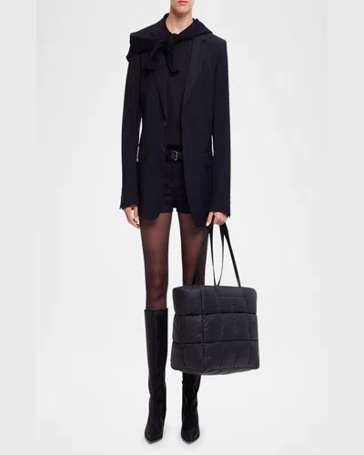 Veecollective Porter Quilted Nylon East-west Tote Bag In Black