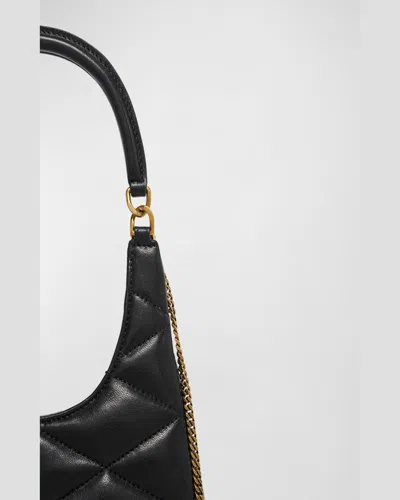 Saint Laurent Sade Mini Ysl Hobo Bag In Quilted Lambskin In Nero