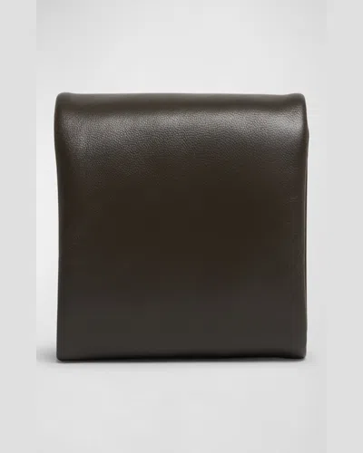 Saint Laurent Ysl Compact Wallet In Plonge Leather In Light Musk