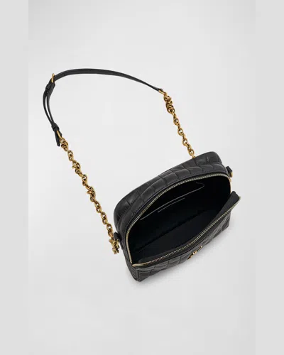 Saint Laurent Cassandre Mini Ysl Camera Bag In Quilted Smooth Leather In Natural Tan