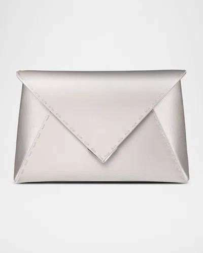 Tyler Ellis Lee Small Satin Pouchette Clutch Bag In Ivory