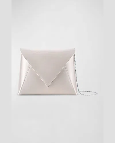 Tyler Ellis Lee Small Satin Pouchette Clutch Bag In Ivory