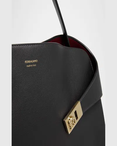 Ferragamo Large Hug Soft Bicolor Shoulder Bag In Multi