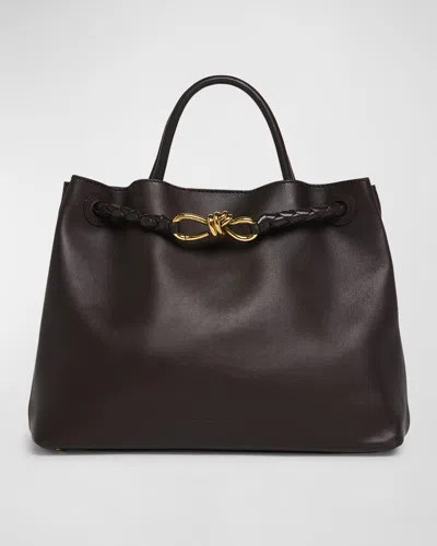 Bottega Veneta Andiamo Medium Leather Tote Bag In Fondant
