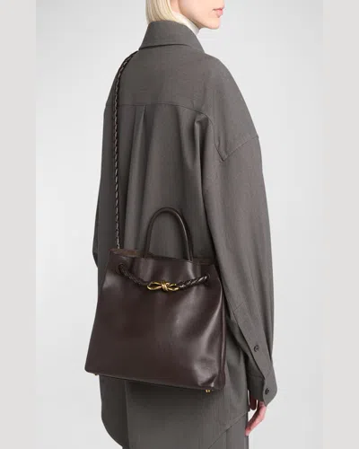 Bottega Veneta Andiamo Medium Leather Tote Bag In Fondant