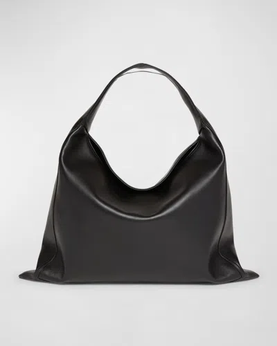 Bottega Veneta Large Leather Hop Shoulder Bag In Black