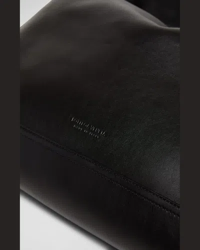 Bottega Veneta Large Leather Hop Shoulder Bag In Black