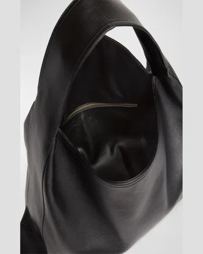 Bottega Veneta Large Leather Hop Shoulder Bag In Black
