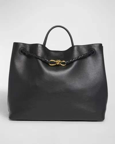 Bottega Veneta Andiamo Large Leather Tote Bag In Black