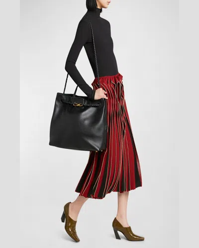 Bottega Veneta Andiamo Large Leather Tote Bag In Black