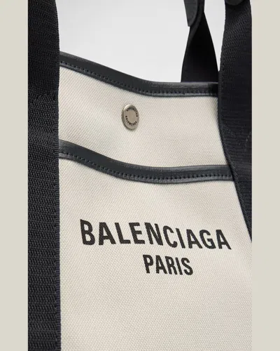 Balenciaga Women's Navy Revamp Small Tote Bag In White