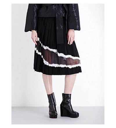 Shop Maison Margiela Jacquard Twill Skirt In Black