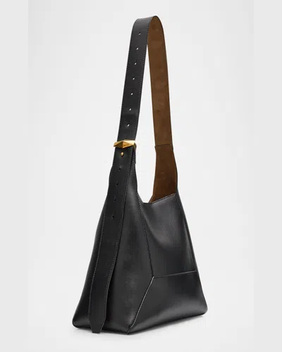 Jimmy Choo Diamond Structured Shoulder Bag With Metal Hardware In Black