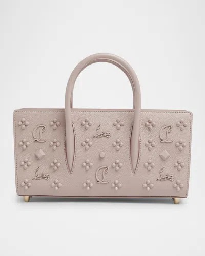 Christian Louboutin Paloma Baguette In Leather With Loubinthesky Spikes In Vintage Rose