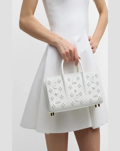 Christian Louboutin Paloma Baguette In Leather With Loubinthesky Spikes In Vintage Rose