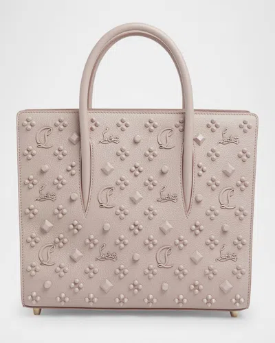 Christian Louboutin Paloma Medium Top Handle In Loubinthesky Leather In Vintage Rose