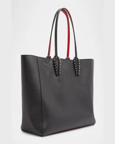 Christian Louboutin Cabata Soft Large Tote Bag In Grained Leather In Bianco