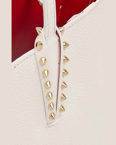 Christian Louboutin Cabata Soft Small Tote Bag In Grained Leather In Bianco
