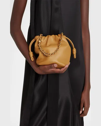 Loewe Flamenco Mini Crossbody Bag In Napa Leather In Dark Khaki Green