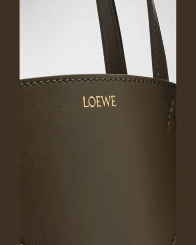 Loewe Puzzle Fold Mini Tote Bag In Shiny Leather In Eucalyptus Green