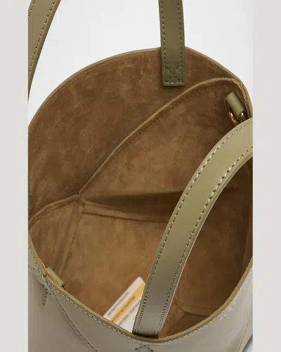 Loewe Puzzle Fold Mini Tote Bag In Shiny Leather In Eucalyptus Green