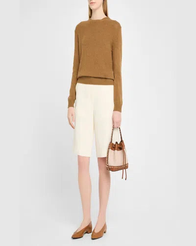 Valentino Garavani Rockstud Spike Canvas And Leather Shoulder Bag In Brown