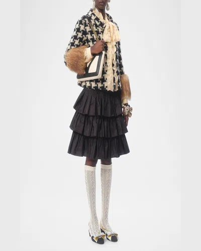 Valentino Viva Superstar Small Two-tone Leather Shoulder Bag In Butter White Nero