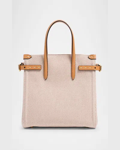 Valentino Small Antibes Canvas Top Handle Bag In Naturale Tobacco