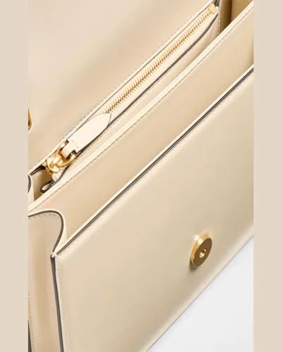 Valentino Borsa A Spalla Piccola In Pelle Butter White Con Tracolla A Catena In Butter White