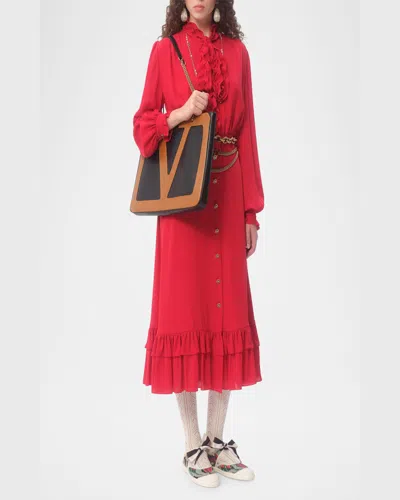 Valentino Chain Strap Rectangular Shoulder Bag Design In Nero Spice