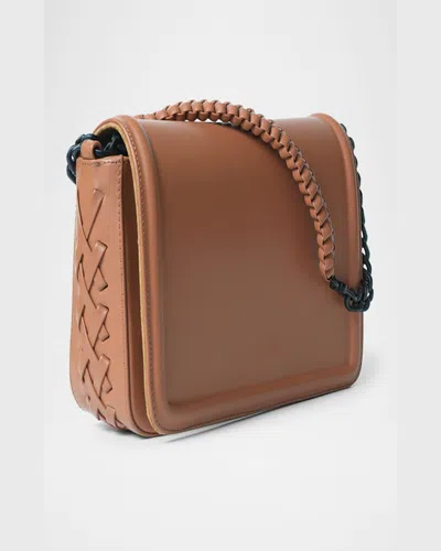 Callista Maxi Box Flap Leather Shoulder Bag In Caramel