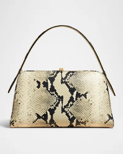 Khaite Cate Python-embossed Leather Top-handle Bag In Natural