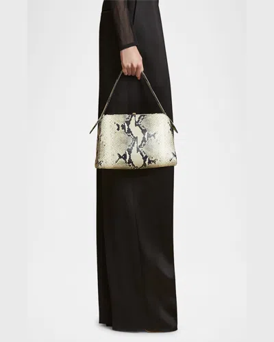 Khaite Cate Python-embossed Leather Top-handle Bag In Natural
