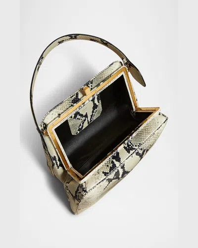 Khaite Cate Python-embossed Leather Top-handle Bag In Natural