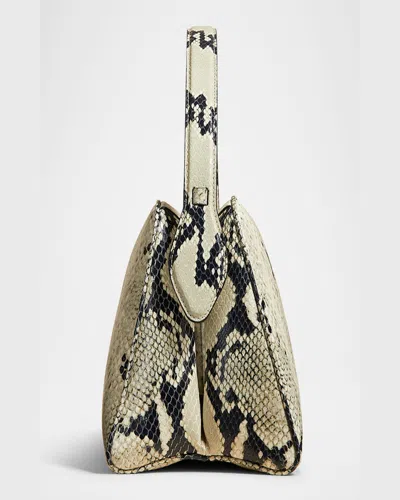 Khaite Cate Python-embossed Leather Top-handle Bag In Natural