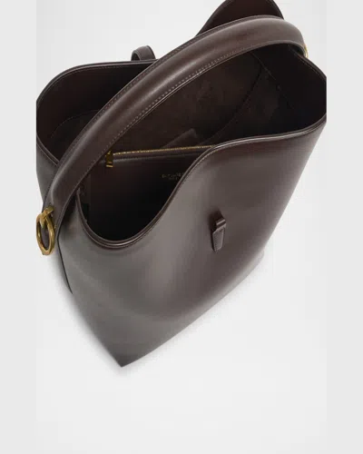 Saint Laurent Le 37 Ysl Bucket Bag In Smooth Leather In Dark Sweet Choco