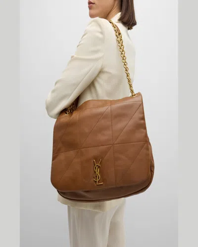 Saint Laurent Jamie 4.3 Maxi Ysl Shoulder Bag In Smooth Leather In Dark Sweet Chocolate