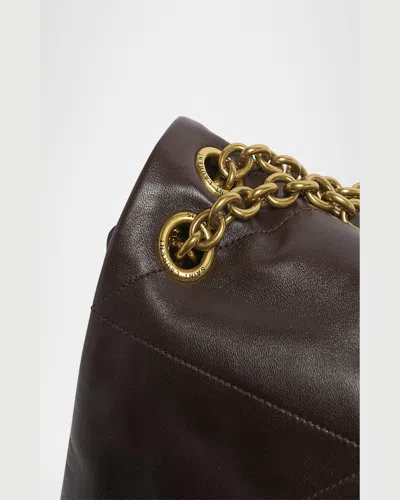 Saint Laurent Jamie 4.3 Maxi Ysl Shoulder Bag In Smooth Leather In Dark Sweet Chocolate
