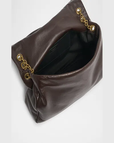 Saint Laurent Jamie 4.3 Maxi Ysl Shoulder Bag In Smooth Leather In Dark Sweet Chocolate