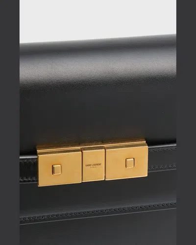 Saint Laurent Manhattan Small Shoulder Bag In Smooth Leather In Dark Toffee