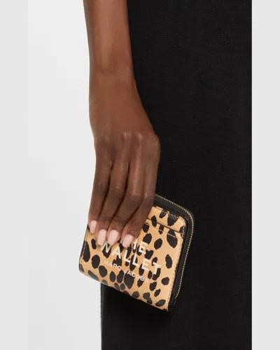 Marc Jacobs The Cheetah Leather Mini Compact Wallet In Cheetah