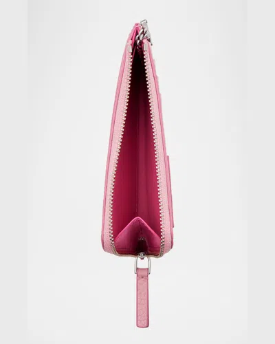 Marc Jacobs The Top Zip Multi Leather Wallet In Ribbon Pink