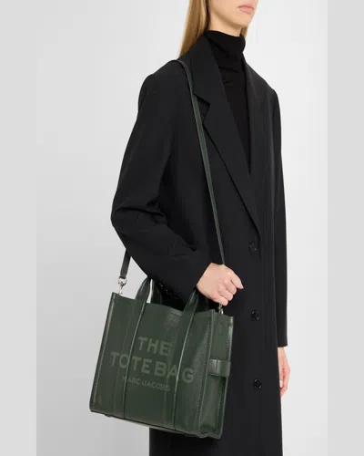 Marc Jacobs The Leather Medium Tote Bag In Ivy