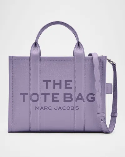 Marc Jacobs The Leather Medium Tote Bag In Lilac