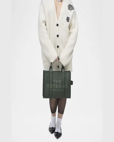 Marc Jacobs The Leather Medium Tote Bag In Ivy