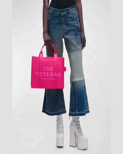 Marc Jacobs The Leather Medium Tote Bag In Lilac